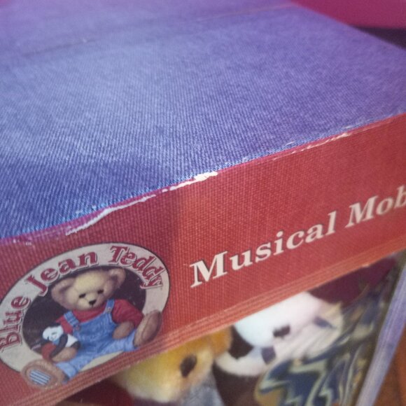 Blue Jean Teddy Bear Baby Nursery Musical Bear Duck Crib Mobile Brahms Lullaby - Picture 15 of 16